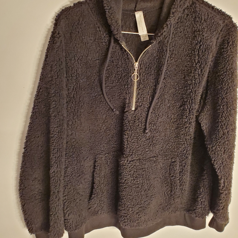 New York Laundry Women's Black Zip-Up Hoodie XXL